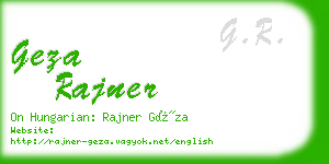 geza rajner business card